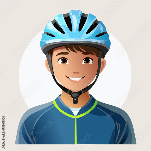 Teenager mit Fahrradhelm