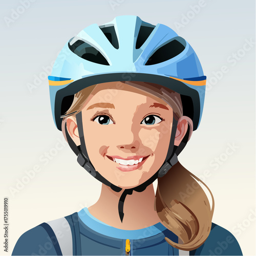 Teenager mit Fahrradhelm