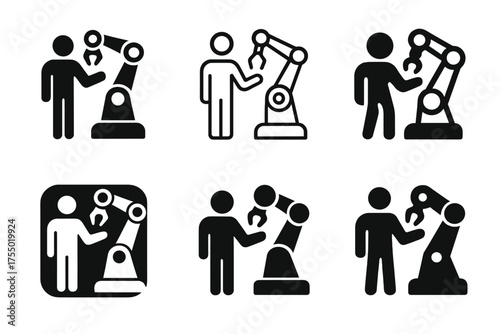 Robotics Logo Variations. Decluttering the garage. Set Logo of Decluttering the garage: wall-mounted rack for sports gear. harmonious logo variations of the
