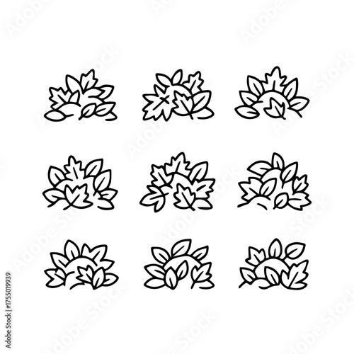 set of outline icons pile of autumn leaves vector on a white background
set of 9 line icons, vector, on a white background
