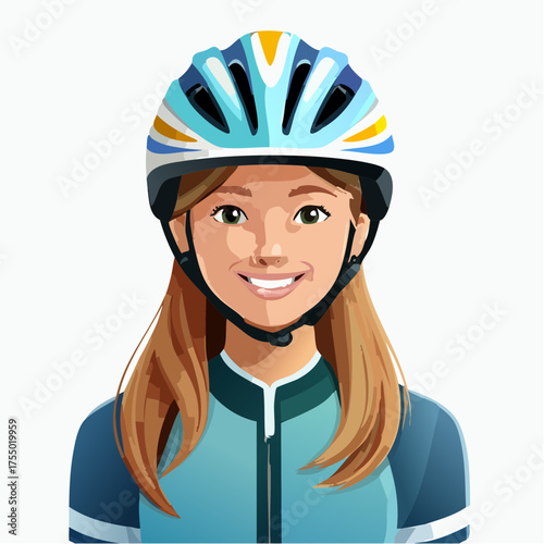 Teenager mit Fahrradhelm