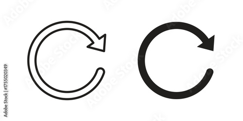 Reset icon in Line and Silhouette Icon Set. Isolated Vector Illustration.