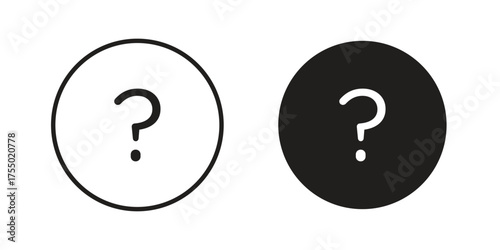Question icon in Line and Silhouette Icon Set. Isolated Vector Illustration.