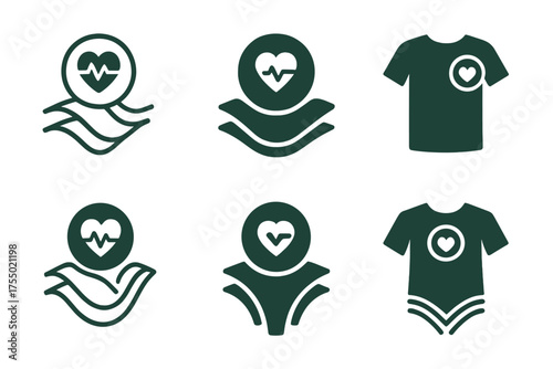Biodegradable Fashion Logos. Designing clothes using biodegradable smart fabrics. Set Logo of Designing clothes using biodegradable smart fabrics: smart