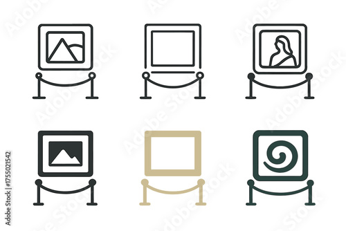 Art Logo Variations. Art and cultural exhibits in local galleries and museums. Set Logo of Art and cultural exhibits in local galleries and museums: exhibition