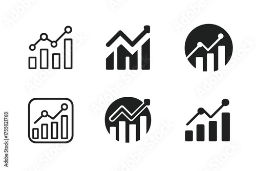 Diverse Logo Harmonies. Monthly content recap infographic. Set Logo of Monthly content recap infographic: Key Metrics. harmonious logo variations of the same