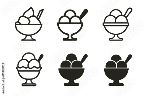 Ice Cream Logo Variations. Outdoor ice cream sundae bar setup. Set Logo of Outdoor ice cream sundae bar setup: Chalkboard Menu. harmonious logo variations of