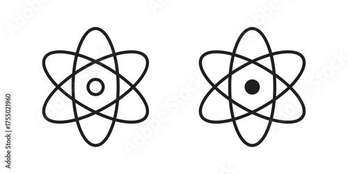 Physics icon in Line and Silhouette Icon Set. Isolated Vector Illustration.