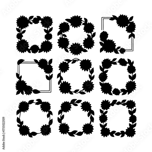 set of outline icons sunflower frames vector on a white background
set of 9 line icons, vector, on a white background