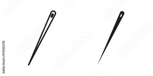 Needle icon in Line and Silhouette Icon Set. Isolated Vector Illustration.