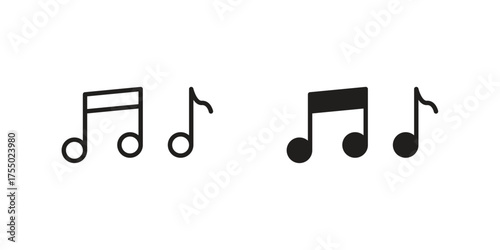 Music icon in Line and Silhouette Icon Set. Isolated Vector Illustration.