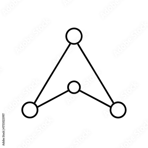 Geometric arrangement of circles and lines on transparent background
