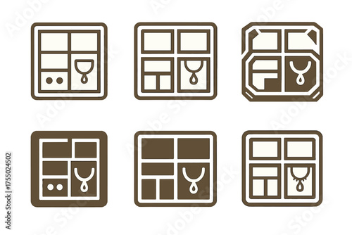 Wooden Jewelry Box Logos. Handcrafted wooden jewelry boxes and organizers. Set Logo of Handcrafted wooden jewelry boxes and organizers: drawer organizer