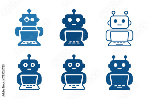 Educational Toys Logos. Exploring educational toys and games with kids. Set Logo of Exploring educational toys and games with kids: coding robot toy.