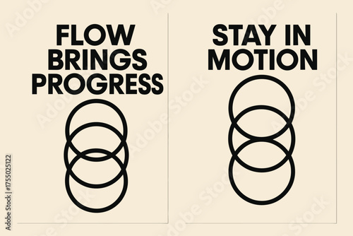 Bauhaus Wisdom Banners. Wisdom. Two vertical A6 banners with safe margins, centered composition, no elements touching edges, bauhaus style, black and cream,