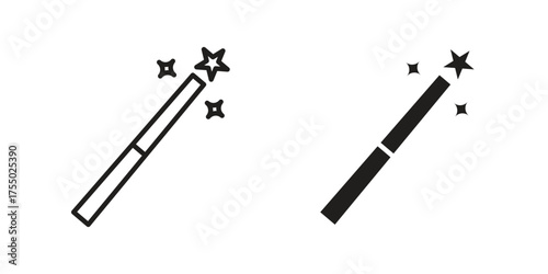 Magic icon in Line and Silhouette Icon Set. Isolated Vector Illustration.
