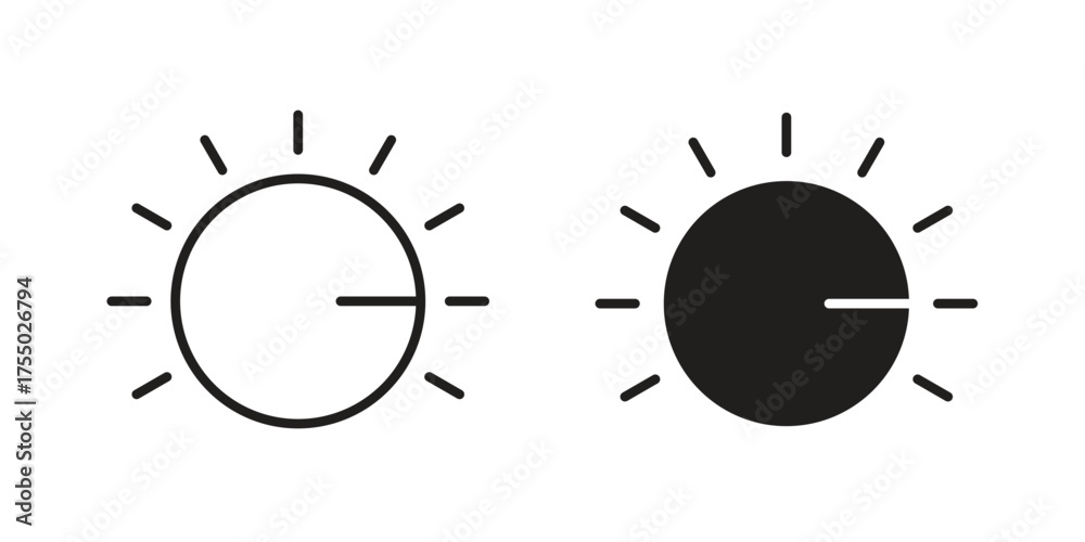 Obraz premium Knob icon in Line and Silhouette Icon Set. Isolated Vector Illustration.