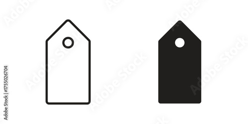 Label icon in Line and Silhouette Icon Set. Isolated Vector Illustration.