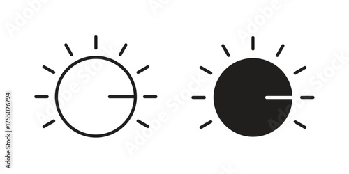 Knob icon in Line and Silhouette Icon Set. Isolated Vector Illustration.