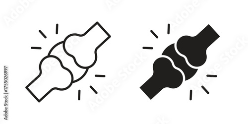 Joint icon in Line and Silhouette Icon Set. Isolated Vector Illustration.