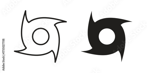 Hurricane icon in Line and Silhouette Icon Set. Isolated Vector Illustration.