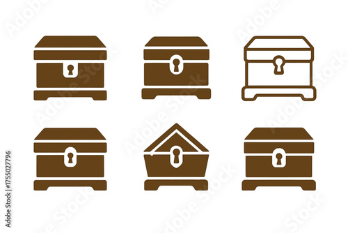 Wooden Jewelry Logos. Handcrafted wooden jewelry boxes and organizers. Set Logo of Handcrafted wooden jewelry boxes and organizers: lockable keepsake chest.