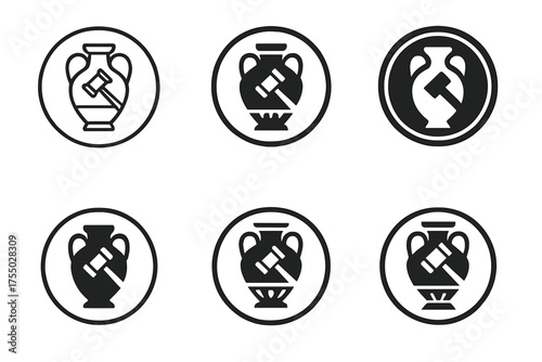 Artistic Seal Variations. Art and antiquities trading and international auctions. Set Logo of Art and antiquities trading and international auctions: