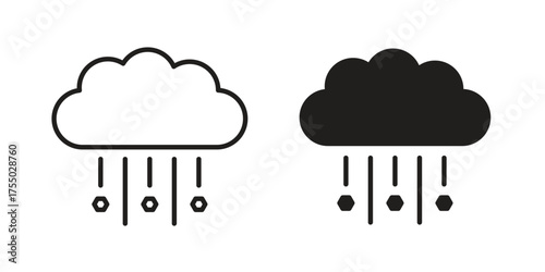 Hail icon in Line and Silhouette Icon Set. Isolated Vector Illustration.