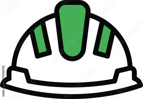 Green hard hat isolated on white background