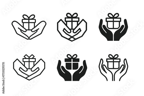 Romantic Gesture Logos. Romantic gestures in intimate settings (flower petals, surprise dates). Set Logo of Romantic gestures in intimate settings (flower