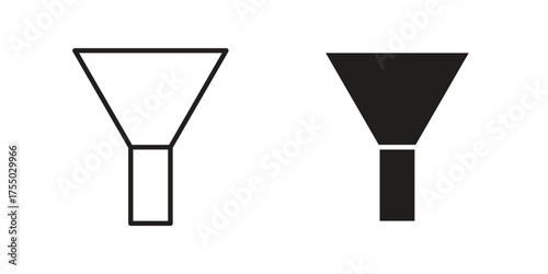 Funnel icon in Line and Silhouette Icon Set. Isolated Vector Illustration.