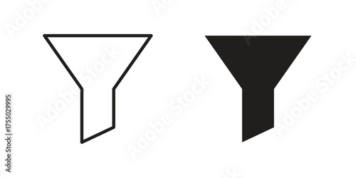 Funnel icon in Line and Silhouette Icon Set. Isolated Vector Illustration.