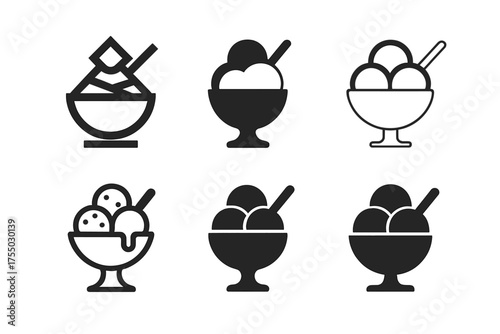 Ice Cream Logo Variations. Outdoor ice cream sundae bar setup. Set Logo of Outdoor ice cream sundae bar setup: Chalkboard Menu. harmonious logo variations of