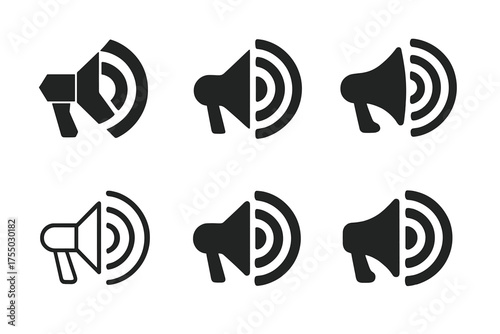 Podcasting Logo Evolution. The rise of podcasting as a marketing tool. Set Logo of The rise of podcasting as a marketing tool: RSS feed waves shaped into a
