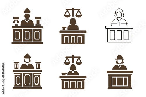 Harmonious Legal Logos. Legal teams working on class action suits or civil litigation. Set Logo of Legal teams working on class action suits or civil