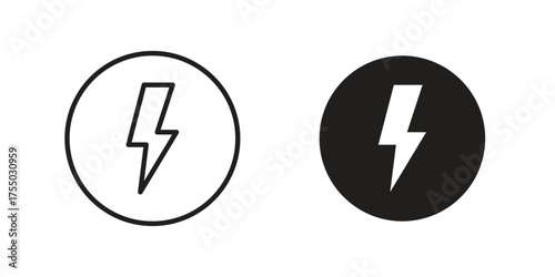 Flash icon in Line and Silhouette Icon Set. Isolated Vector Illustration.
