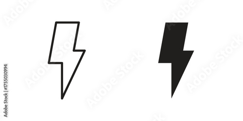 Flash icon in Line and Silhouette Icon Set. Isolated Vector Illustration.