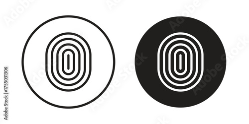 Fingerprint icon in Line and Silhouette Icon Set. Isolated Vector Illustration.