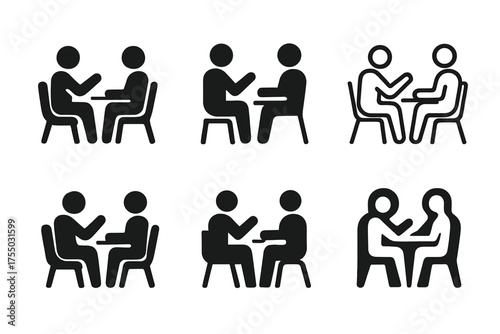 PTSD Therapy Logos. Therapy for PTSD. Set Logo of Therapy for PTSD: therapist and patient silhouette. harmonious logo variations of the same emblematic