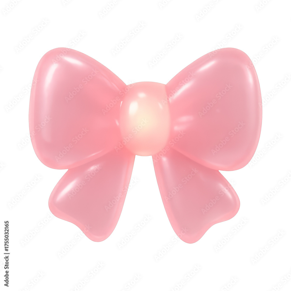 Fototapeta premium PNG Glossy pink bow illustration