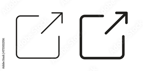 Export icon in Line and Silhouette Icon Set. Isolated Vector Illustration.