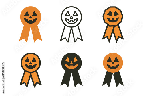 Halloween Party Logos. Art and antiquities trading and international auctions. Set Logo of Art and antiquities trading and international auctions: auction