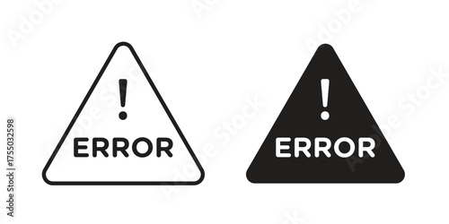 Error icon in Line and Silhouette Icon Set. Isolated Vector Illustration.
