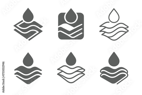 Biodegradable Fabric Logos. Designing clothes using biodegradable smart fabrics. Set Logo of Designing clothes using biodegradable smart fabrics: