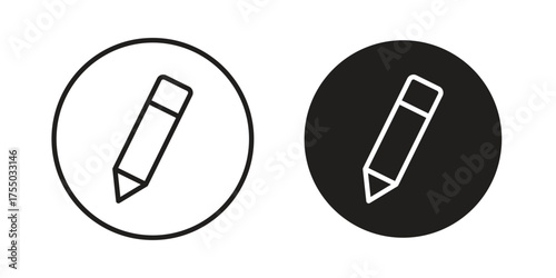 Edit button icon in Line and Silhouette Icon Set. Isolated Vector Illustration.
