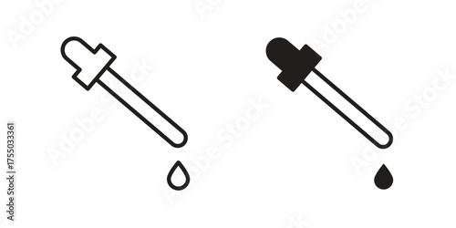 Dropper icon in Line and Silhouette Icon Set. Isolated Vector Illustration.