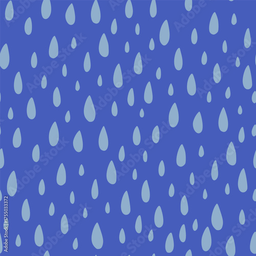 Cute seamless pattern with rain drops falling vertically. Bright autumn tiling background, textile, wrapping paper. Cozy wallpaper.
