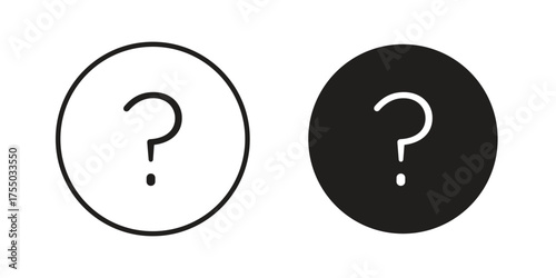 Doubts button icon in Line and Silhouette Icon Set. Isolated Vector Illustration.