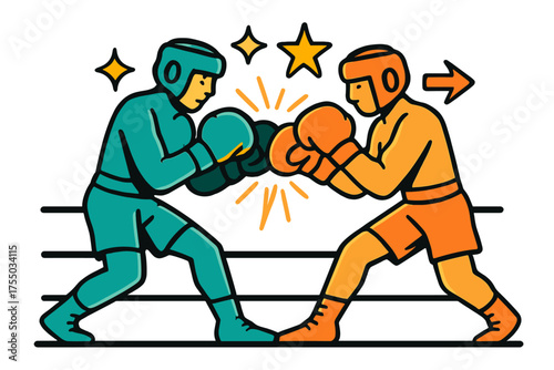 Glowing Boxers Showdown. Cupcake party. Multiple glowing cupcakes in bright wrappers, sprinkles flying like confetti around them. Floating icons of sparkle,