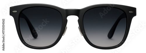 Matte black frame sunglasses with tinted gradient lenses in a classic wayfarer style.